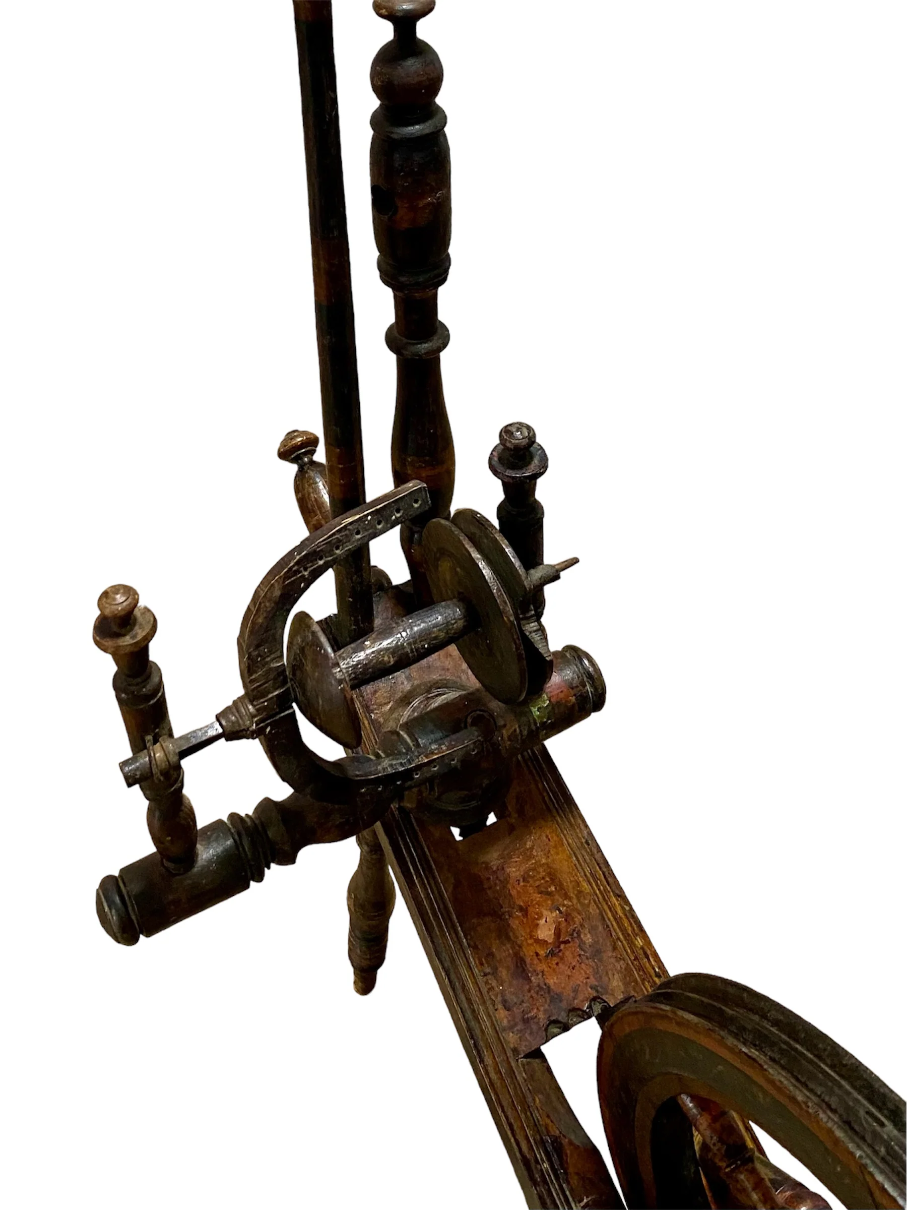 Antique Flax Spinning Wheel - Image 3