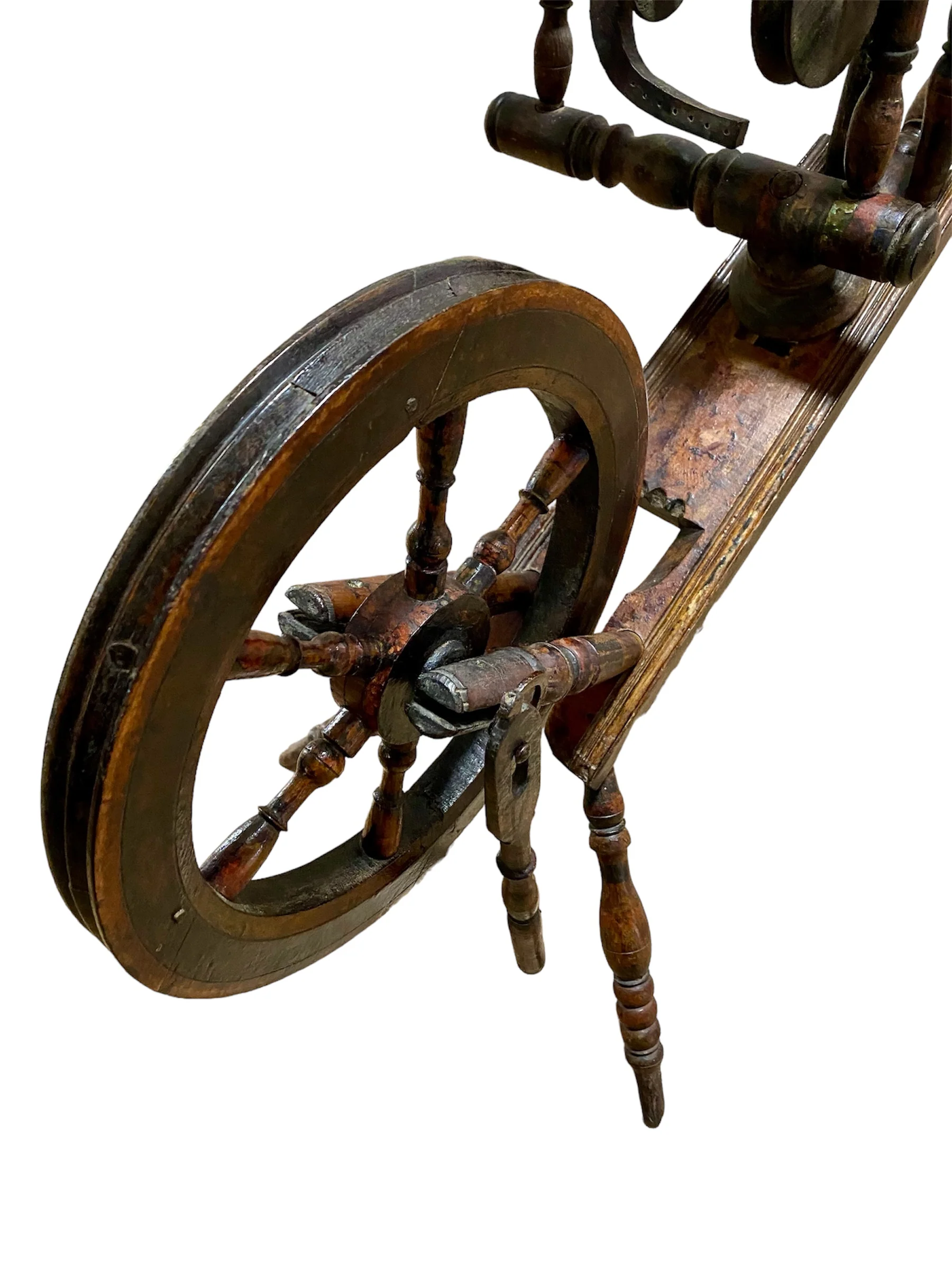 Antique Flax Spinning Wheel - Image 4