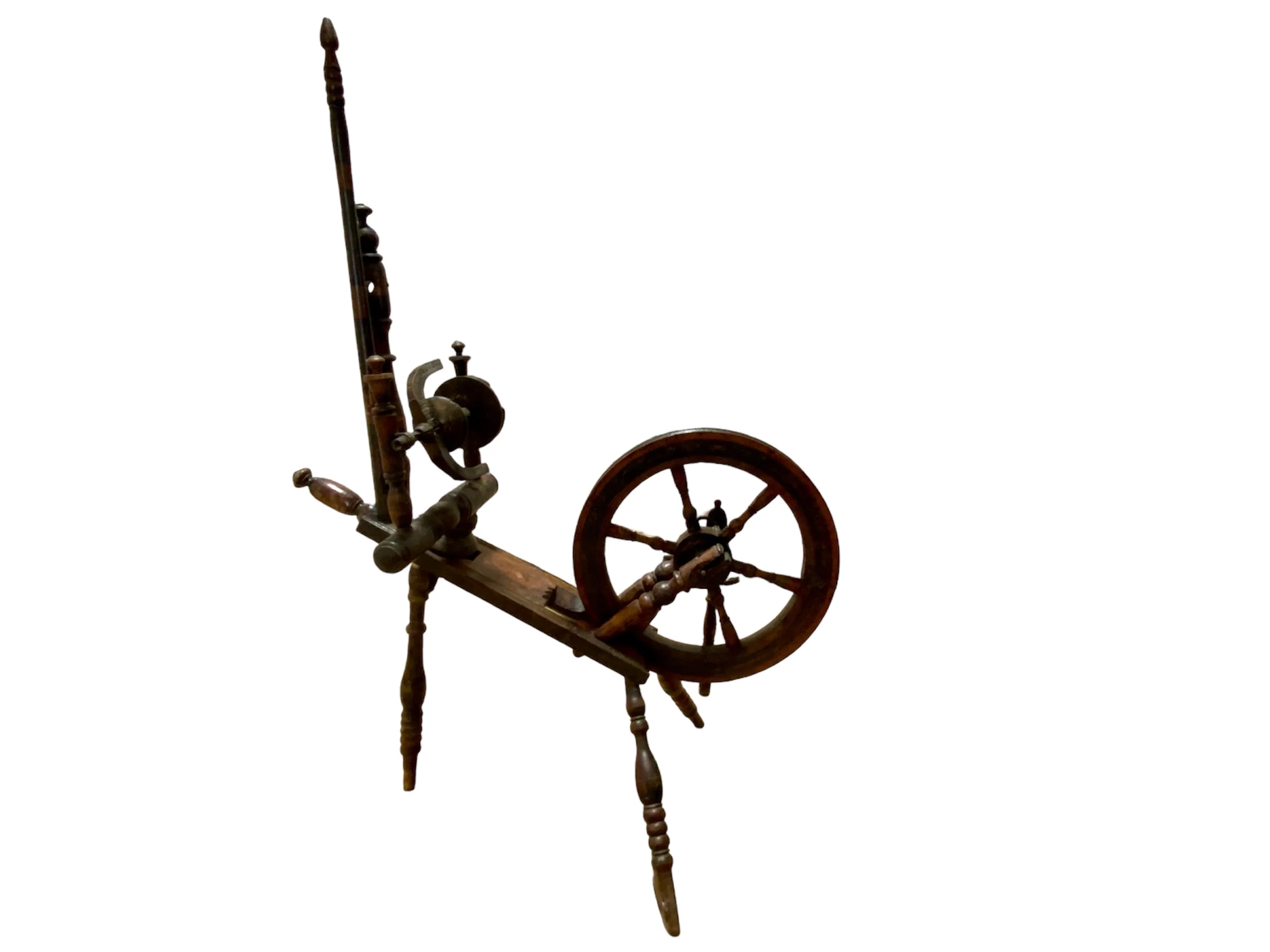 Antique Flax Spinning Wheel - Image 7