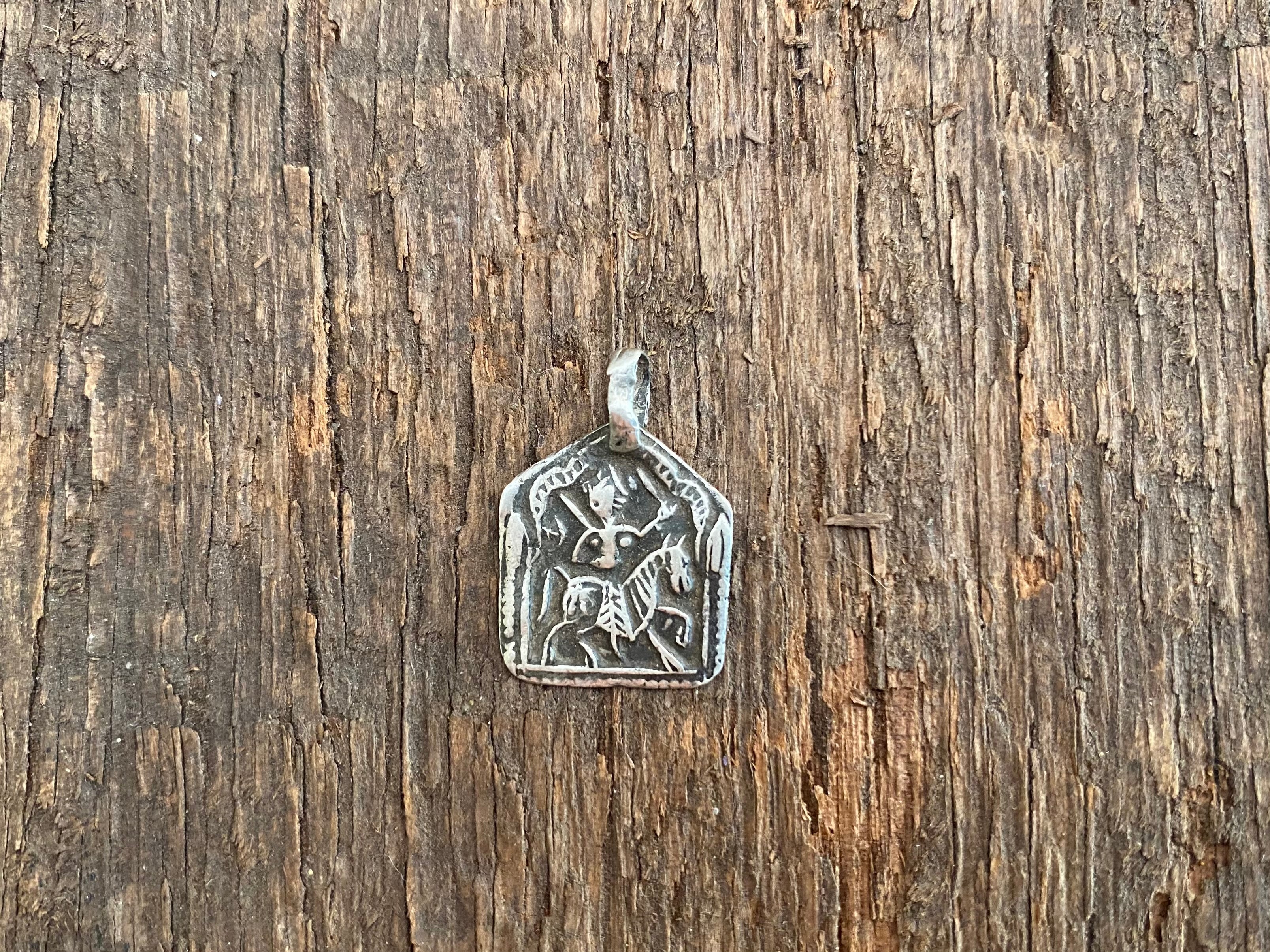 Antique Silver Tribal Amulet Pendants - Baba Ramdev - Image 6