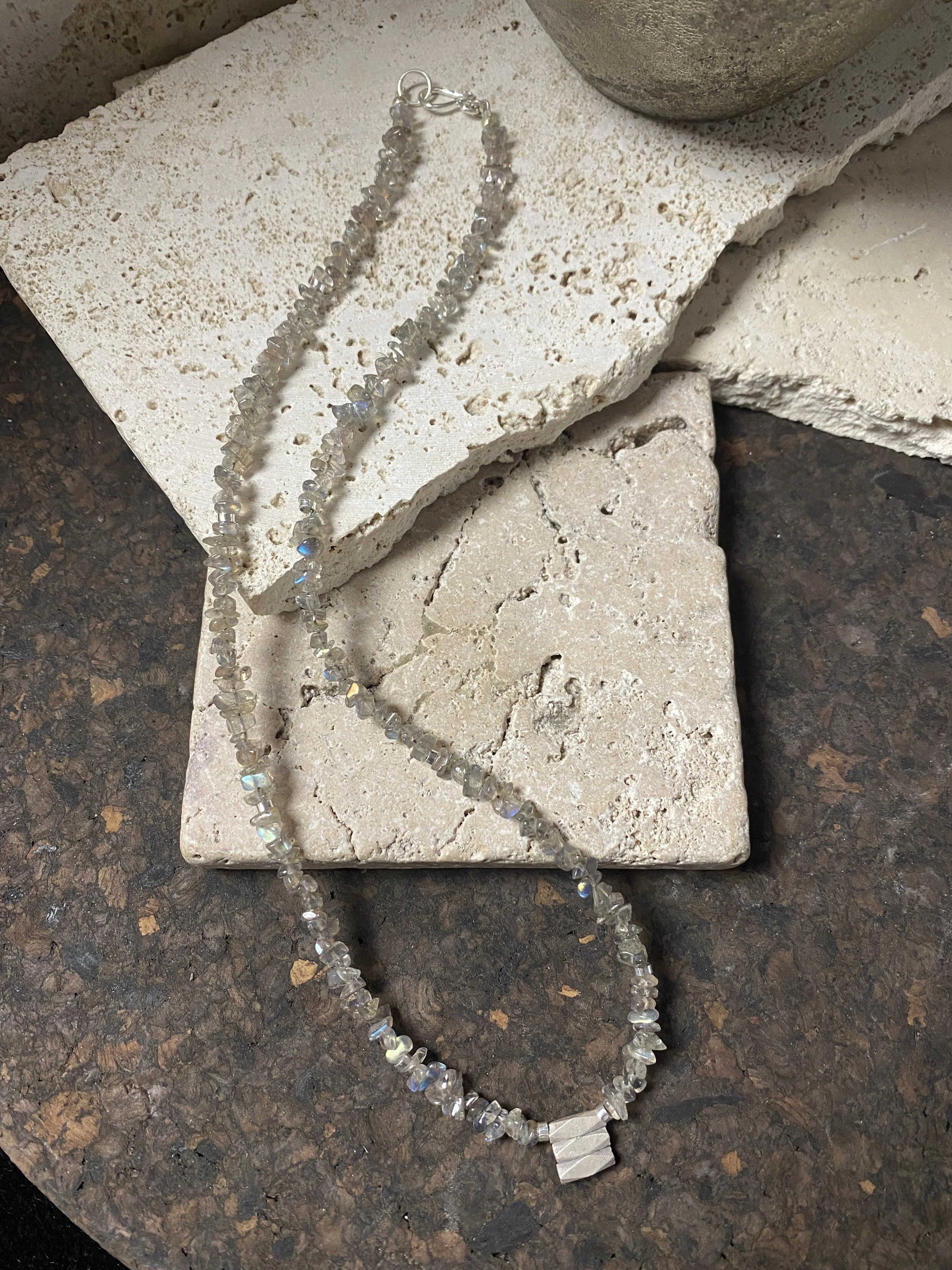 Labradorite Necklace With Silver Pendant - Image 4